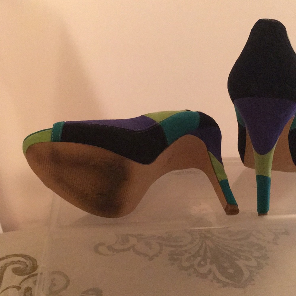 Inc Suede Multi-Color Platform Pumps - image 3
